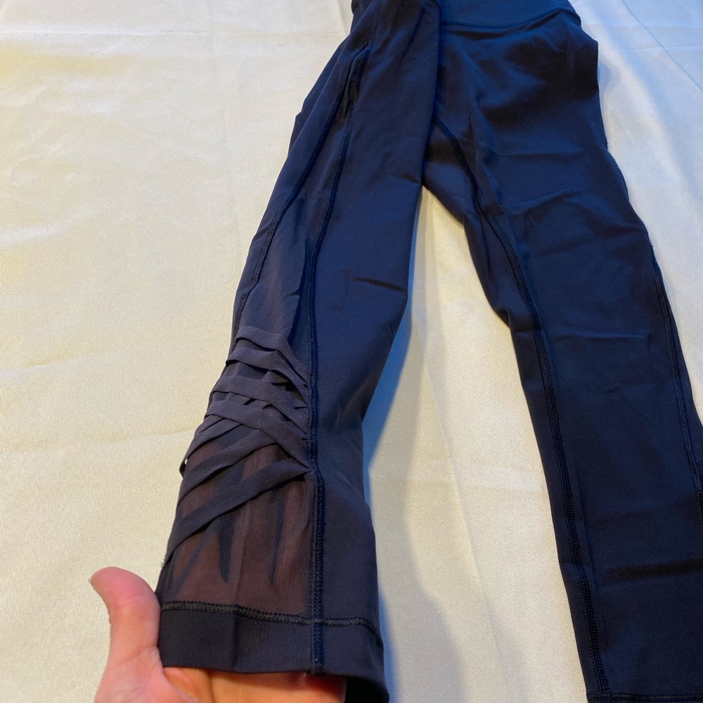 Lululemon Leggings with unique mesh up the through